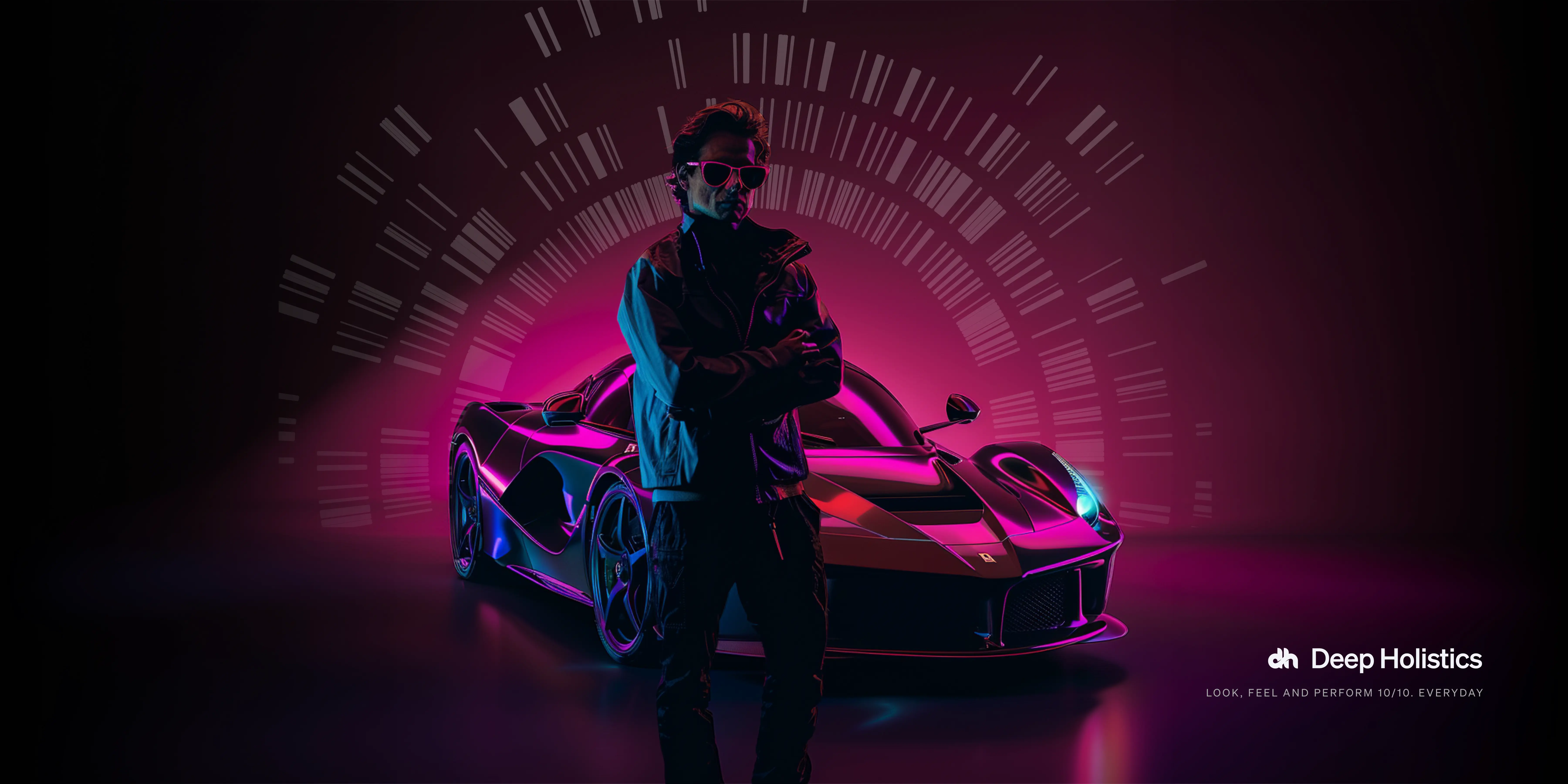 Deep Holistics wordmark on dark