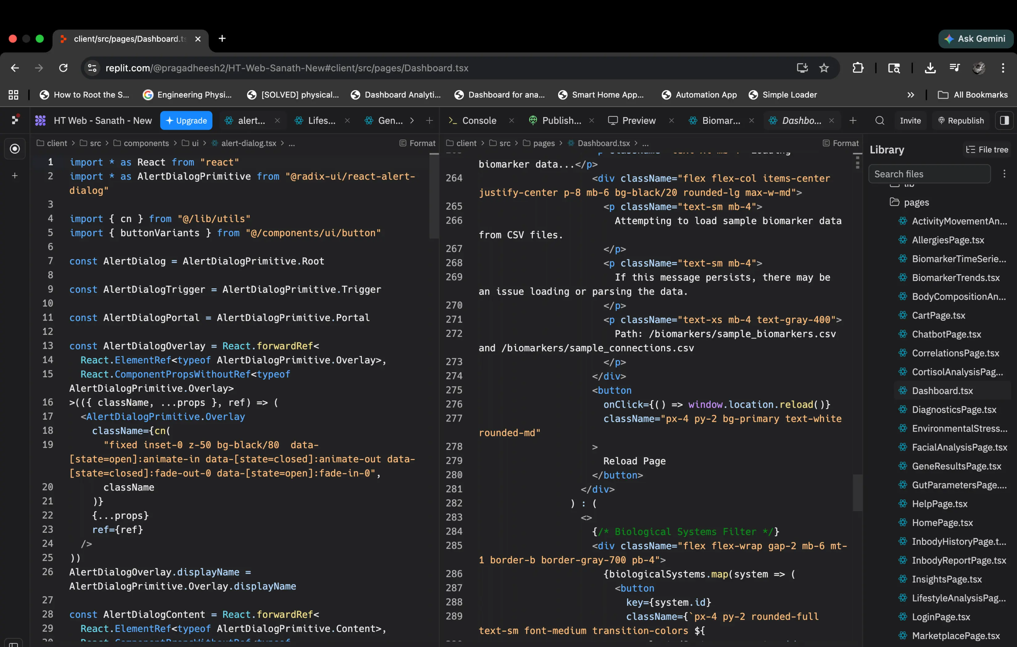Baseline Dashboard detail