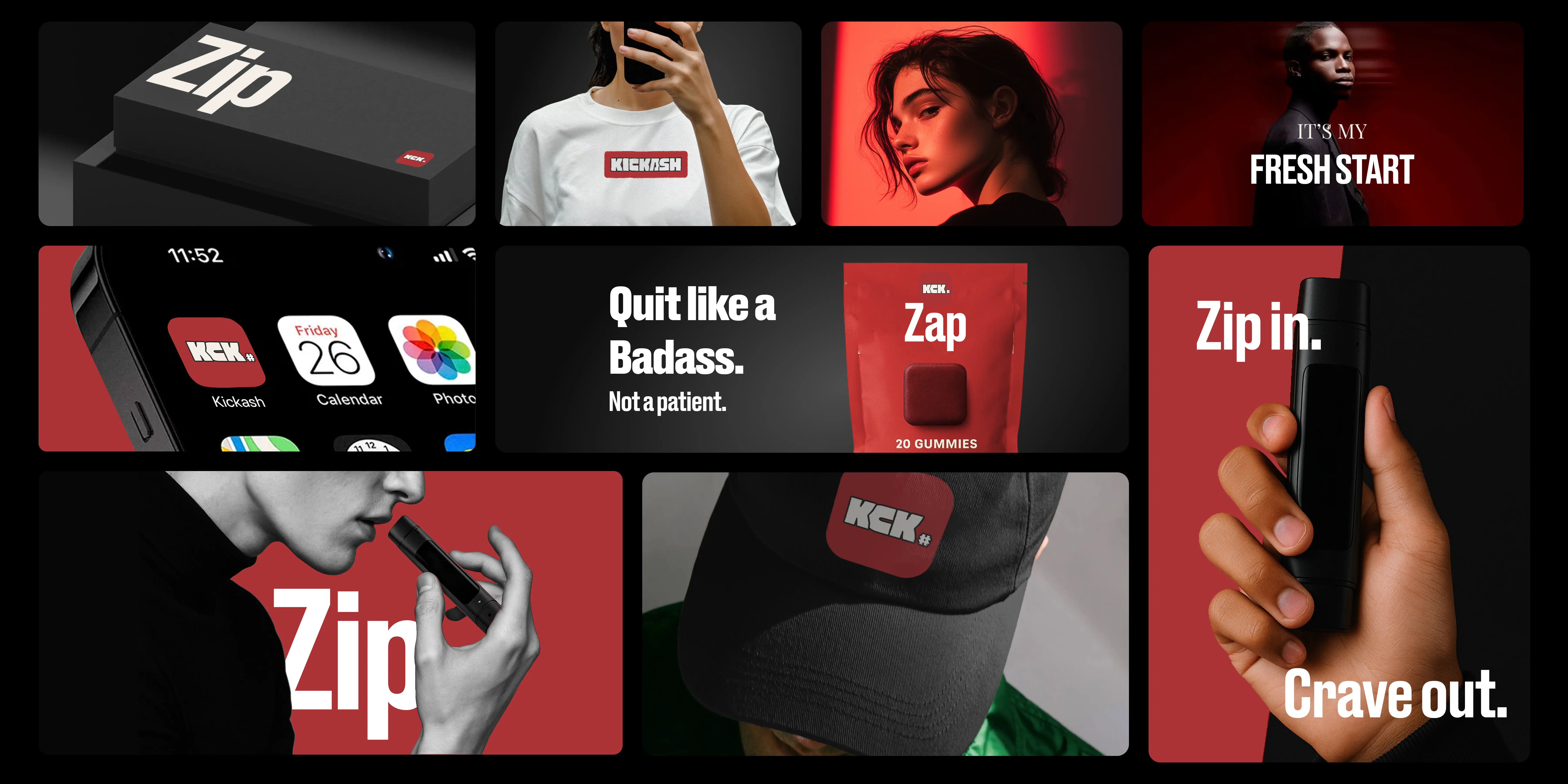 Kickash brand in use